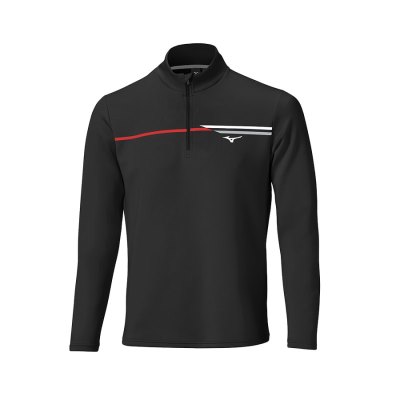 Camisa Mizuno Brze Tstripe 1/4 Zip Hombre - Negros - Chile M316OKZQPN